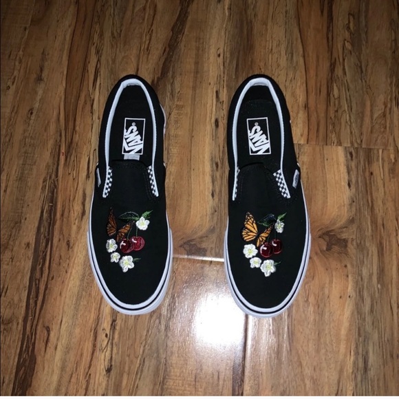 vans with cherry and butterfly